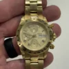 Montre homme chronographe automatique Genève 18 carats avec date et bracelet 18 carats - 137 grammes