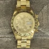 Montre homme chronographe automatique Genève 18 carats avec date et bracelet 18 carats - 137 grammes