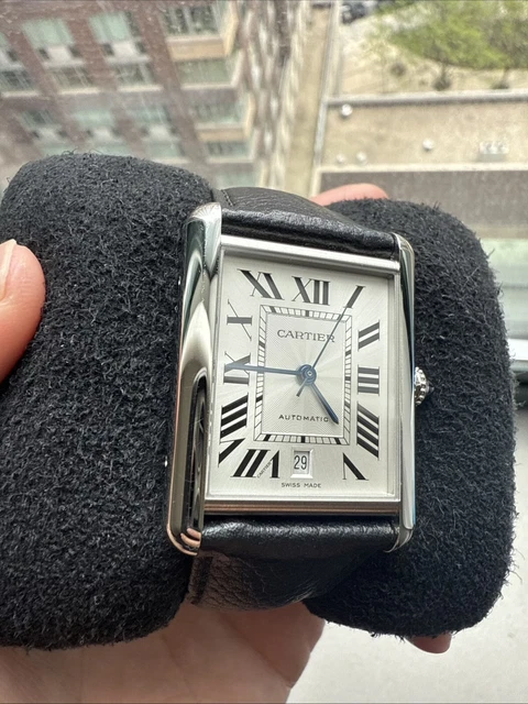 Montre automatique Cartier Tank Must XL 2022 en acier inoxydable WSTA0040 4324, ensemble complet