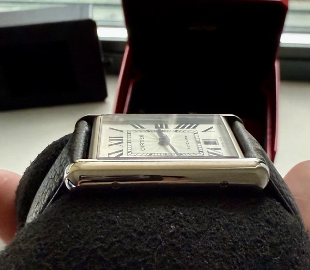 Montre automatique Cartier Tank Must XL 2022 en acier inoxydable WSTA0040 4324, ensemble complet