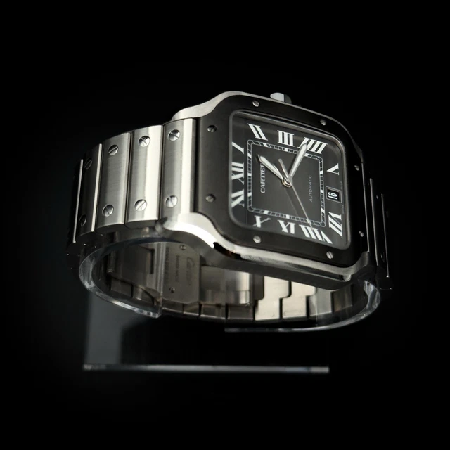Montre Cartier Santos de Cartier 39,8 mm, cadran gris, bracelet en acier, 2025 (WSSA0037)