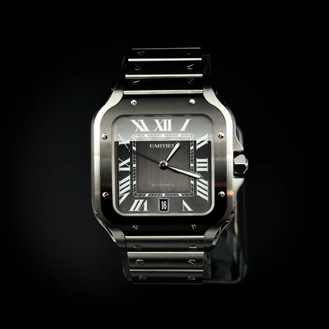 Montre Cartier Santos de Cartier 39,8 mm, cadran gris, bracelet en acier, 2025 (WSSA0037)