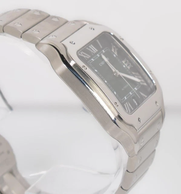 Cartier Santos 2025 Réf. WSSA0062 40 mm Cadran vert à chiffres romains Automatique Bracelet acier inoxydable et cuir