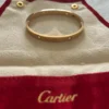 Bracelet Cartier authentique en or rose 18 carats et 4 diamants, taille 17