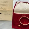 Bracelet Cartier authentique en or rose 18 carats et 4 diamants, taille 17