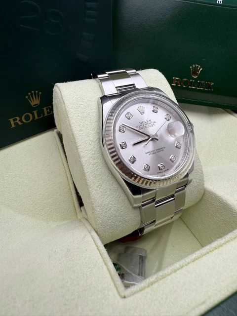Authentique Rolex DateJust 36 d'occasion avec cadran diamant 116234, excellent état