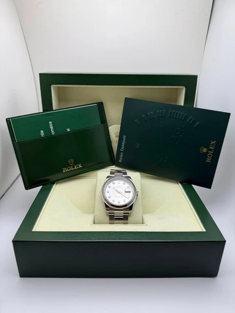 Authentique Rolex DateJust 36 d'occasion avec cadran diamant 116234, excellent état