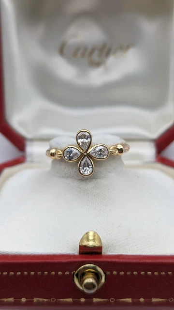 Bague Cartier en or tricolore 18 carats et diamants, taille 54 (UE) - 6,75 (US) - avec boîte