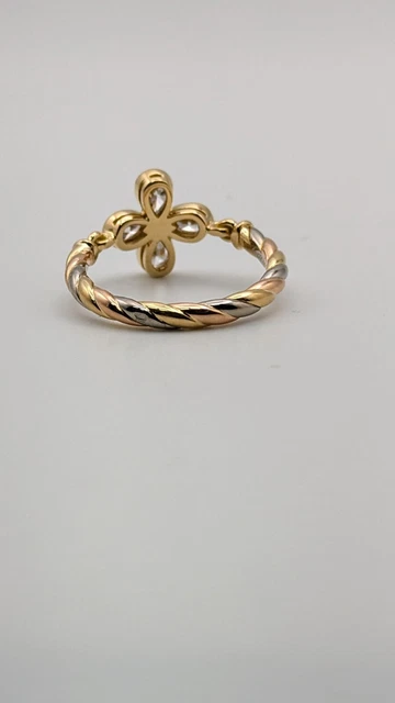Bague Cartier en or tricolore 18 carats et diamants, taille 54 (UE) - 6,75 (US) - avec boîte