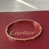Cartier-18k-Rose-Gold-Love-Bracelet-10-Diamond-5.webp Bracelet Love Cartier en or rose 18 carats, 10 diamants, taille 17, petit modèle, 4 mm, boîte, Coa