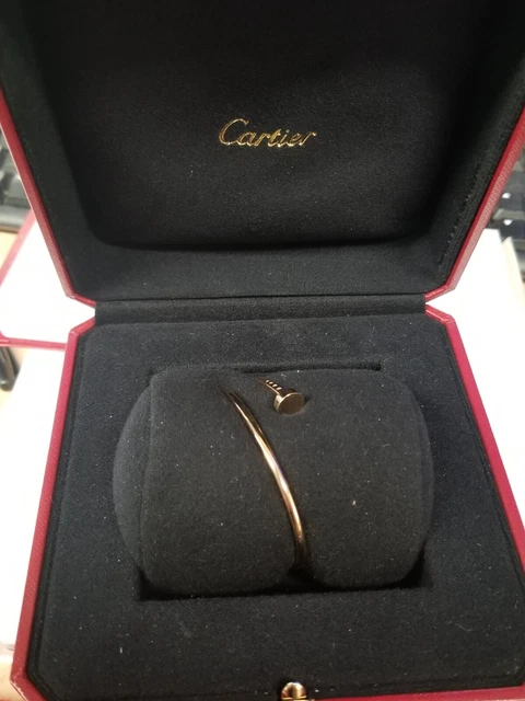 Cartier-Au750-Rose-Gold-Nail-Bangle-Small-Bracelet-6.webp Bracelet jonc clou Cartier en or rose 750, petit modèle, 9,1 g