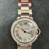 Montre Cartier Ballon Bleu QTZ 28 mm pour femme avec lunette sertie de diamants - Coffret complet
