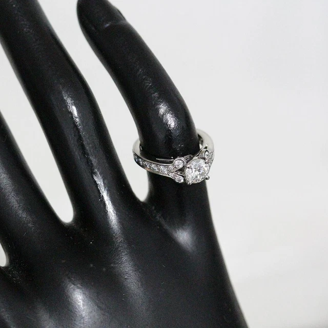 Bague Cartier diamant 0,73 ct VVS2 G 3EX US6 Pt950 boîte GIA nouvellement polie 5923A