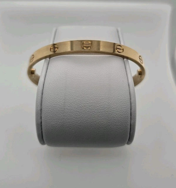 Bracelet Cartier Love en or jaune 18 carats, taille 18, fermoir à vis, neuf, avec boîte et papier