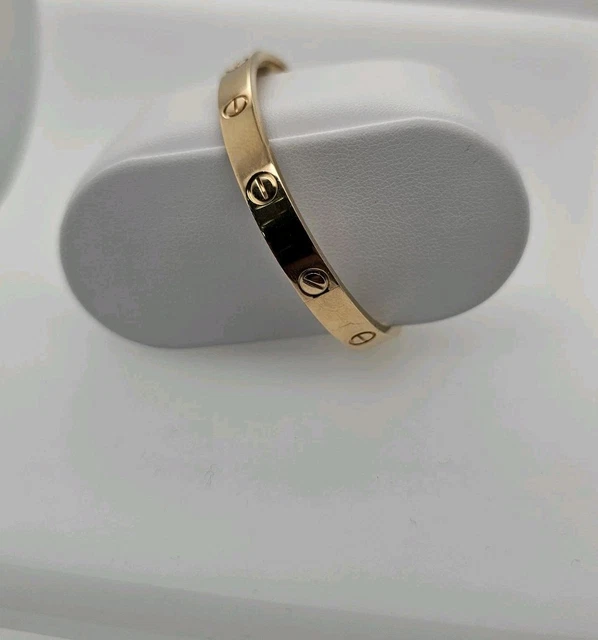 Bracelet Cartier Love en or jaune 18 carats, taille 18, fermoir à vis, neuf, avec boîte et papier