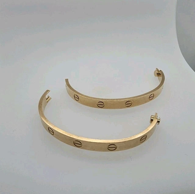 Bracelet Cartier Love en or jaune 18 carats, taille 18, fermoir à vis, neuf, avec boîte et papier