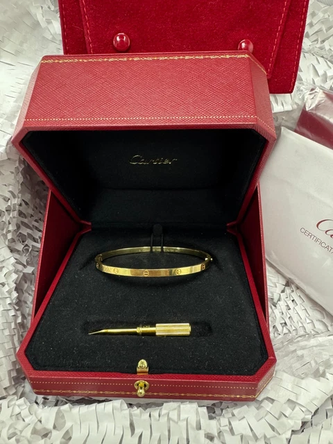 Bracelet jonc Love de Cartier | Or jaune 18 carats | Certificat et écrin | Taille 19