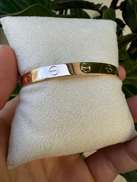 Bracelet Cartier Love en or rose 18 carats, nouvelle version, taille 16, avec boîte et papiers - B4000