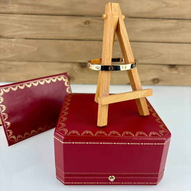 Bracelet Cartier Love en or rose 18 carats, taille 16, ensemble complet avec papiers