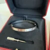 Cartier-Love-Bracelet-size-18-Brushed-White-Gold (3) Bracelet Cartier Love, taille 18, or blanc brossé 18 carats, état neuf
