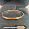 Cartier-Rose-Gold-Love-Bracelet-Medium-Model-With (2) Bracelet Cartier Love en or rose, modèle moyen, avec boîte et documents d'origine.