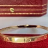 Cartier-Rose-Gold-Love-Bracelet-Medium-Model-With (5) Bracelet Cartier Love en or rose, modèle moyen, avec boîte et documents d'origine.