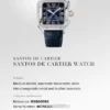 Montre Cartier Santos en acier, automatique, 35 mm, cadran bleu, bracelet WSSA0063