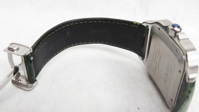 Cartier-Santos-Wssa0062-Large-Model-Green-Dial-Ss-5.webp Montre Cartier Santos Wssa0062 Grand Modèle Cadran Vert SS Coffret Carte de Garantie