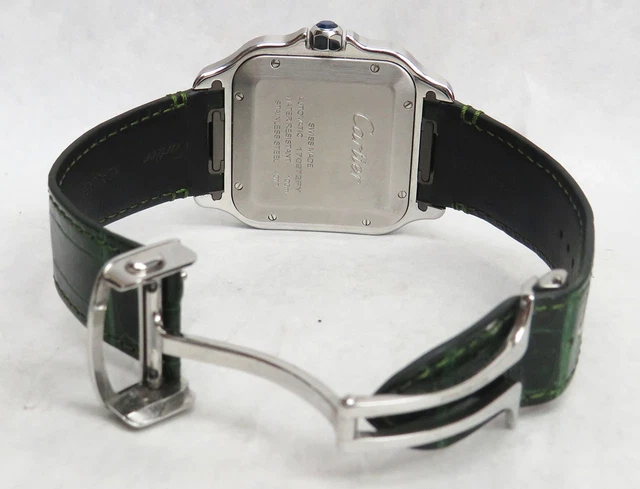 Cartier-Santos-Wssa0062-Large-Model-Green-Dial-Ss-7.webp Montre Cartier Santos Wssa0062 Grand Modèle Cadran Vert SS Coffret Carte de Garantie