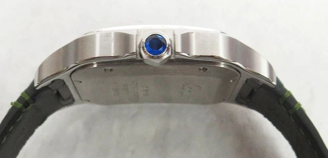 Cartier-Santos-Wssa0062-Large-Model-Green-Dial-Ss-8.webp Montre Cartier Santos Wssa0062 Grand Modèle Cadran Vert SS Coffret Carte de Garantie