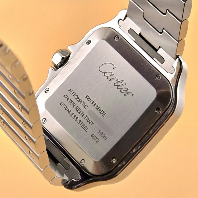 Cartier-Santos-de-Cartier-40-mm-WSSA0047-BP (9) Montre Cartier Santos de Cartier 40 mm WSSA0047 B&P Bracelet supplémentaire Lunette PVD bleue Homme