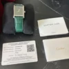 Montre Cartier Tank pour homme, acier inoxydable, cadran vert, 25 mm, quartz, WSTA0056