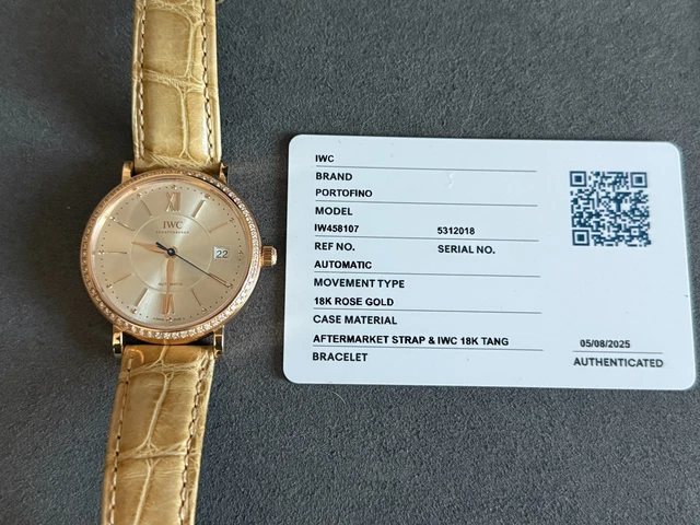IWC-Portofino-18k-Rose-Gold-Factory-Diamond-37mm-8.webp Montre IWC Portofino en or rose 18 carats avec diamants, 37 mm, réf. IW458107.