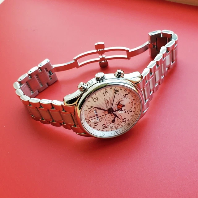 Montre chronographe Longines Master Collection pour homme, 40 mm, automatique, L2 673, 4 cartes dans un coffret