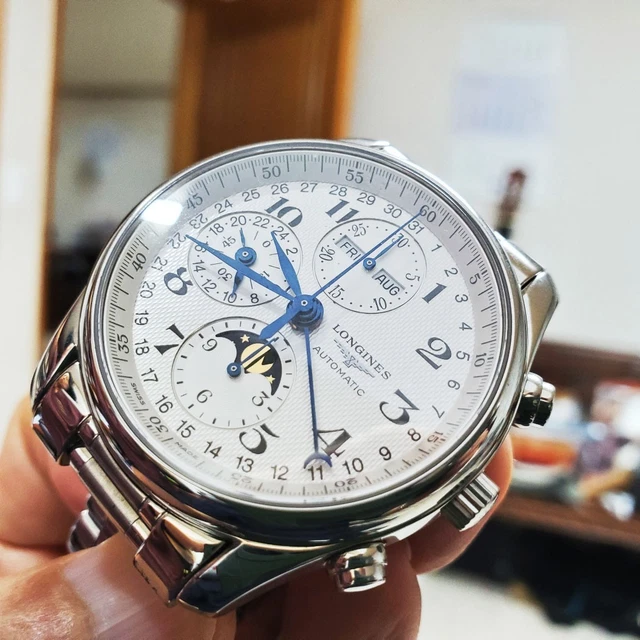 Montre chronographe Longines Master Collection pour homme, 40 mm, automatique, L2 673, 4 cartes dans un coffret