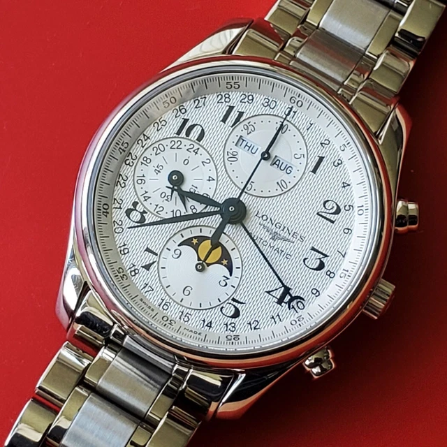 Montre chronographe Longines Master Collection pour homme, 40 mm, automatique, L2 673, 4 cartes dans un coffret