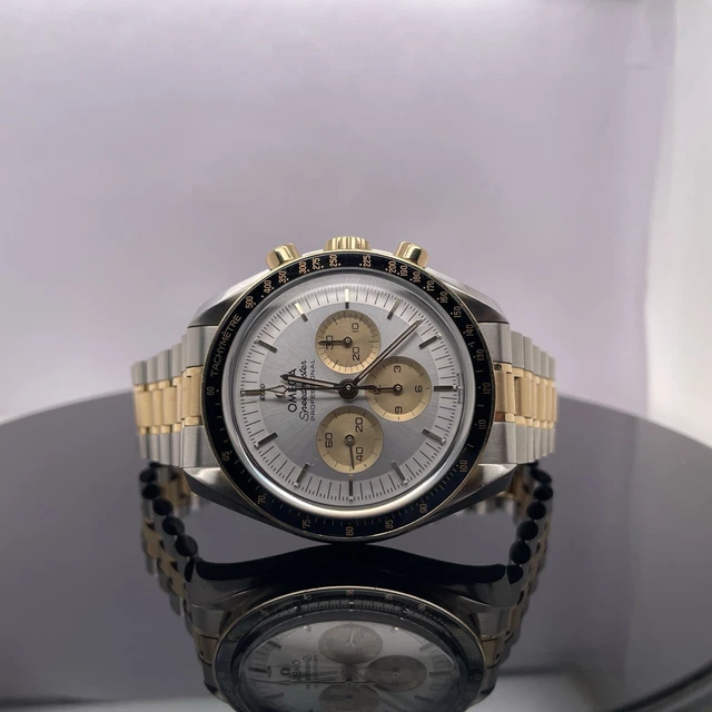 Omega-Speedmaster-Professional-Two-Tone-Moonwatch-Co-Axial-Master-2.webp Montre homme Omega Speedmaster Professional bicolore Moonwatch Co-Axial Master