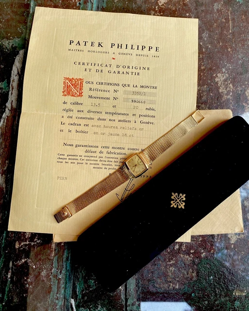 Montre Patek Philippe pour femme, 23 mm, or massif 18 carats, 50 g, remontage manuel, réf. 3352/1