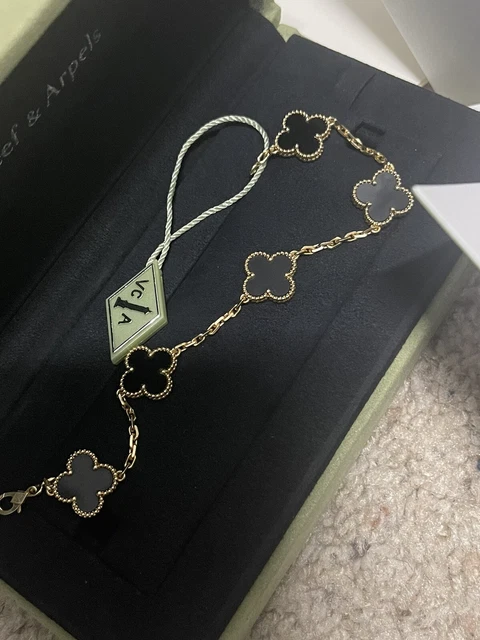 VAN CLEEF Vintage Alhambra 5 Motif Or Jaune Onyx