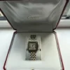Montre unisexe vintage Panthère de Cartier 27 mm en acier et or à deux rangs, avec boîte et papiers