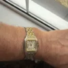 Montre unisexe vintage Panthère de Cartier 27 mm en acier et or à deux rangs, avec boîte et papiers